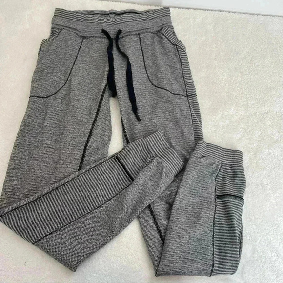 Lululemon Base Runner Yoga Joggers Pant Mini Check Pique White Heathered… - Picture 3 of 12